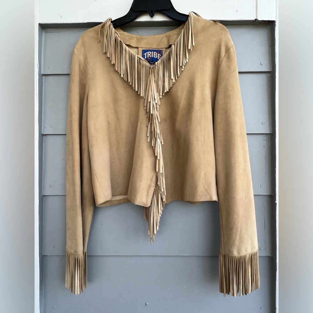 Chamois leather fringe jacket
